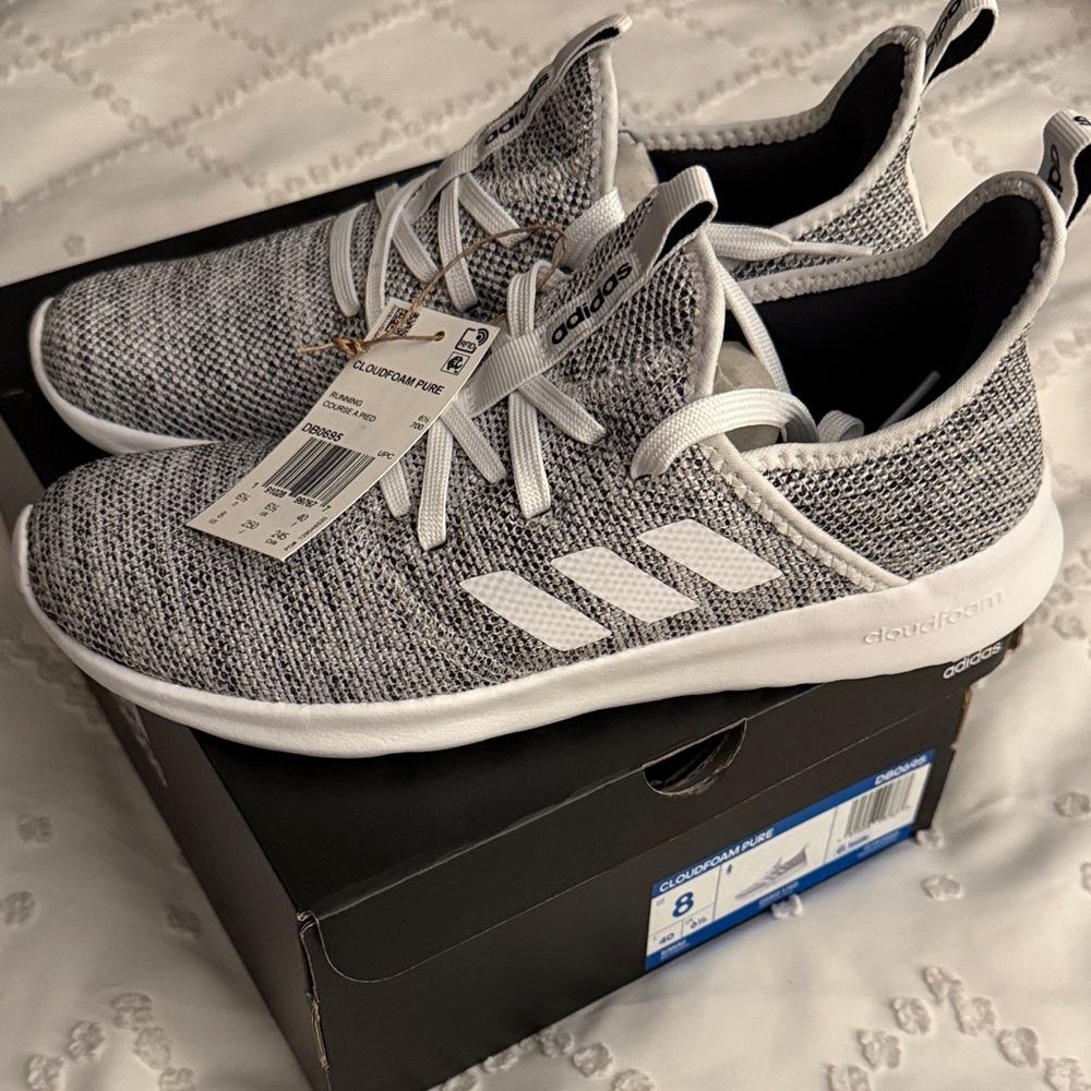 Adidas Cloudfoam Pure Knit Sneakers - Black and White